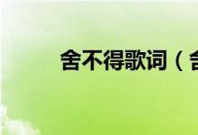 舍不得歌詞（舍不得完整版歌詞）