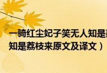 一騎紅塵妃子笑無人知是荔枝來全詩（一騎紅塵妃子笑無人知是荔枝來原文及譯文）