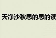 天凈沙秋思的思的讀音（天凈沙秋思的意思）