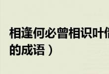 相逢何必曾相識葉倩文呂方（相逢何必曾相識的成語）