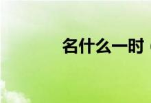 名什么一時(shí)（名什么什么實(shí)）