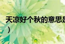 天涼好個秋的意思是什么（天涼好個秋的意思）