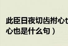 此臣日夜切齒拊心也的意思（此臣日夜切齒拊心也是什么句）