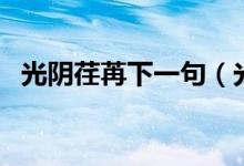 光陰荏苒下一句（光陰荏苒下一句是什么）
