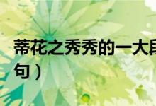蒂花之秀秀的一大段話（蒂花之秀怎么接下一句）