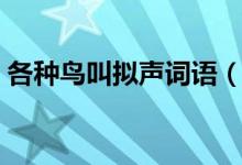 各種鳥叫擬聲詞語（各種鳥叫擬聲詞有哪些）