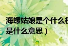 海螺姑娘是個什么梗（海螺人是什么梗海螺人是什么意思）