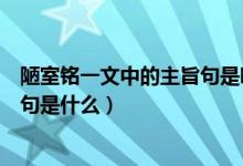 陋室銘一文中的主旨句是哪一句（《陋室銘》一文中的主旨句是什么）