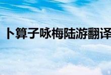 卜算子詠梅陸游翻譯（卜算子詠梅陸游翻譯）