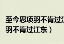 至今思項(xiàng)羽不肯過江東表達(dá)的意思（至今思項(xiàng)羽不肯過江東）
