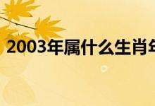 2003年屬什么生肖年（2003年屬什么生肖）