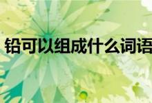 鉛可以組成什么詞語（鉛可以組成什么詞語）