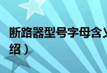 斷路器型號字母含義（斷路器型號字母含義介紹）
