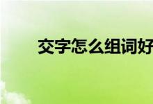 交字怎么組詞好聽(tīng)（交字怎么組詞）