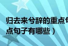 歸去來兮辭的重點(diǎn)句式（歸去來兮辭當(dāng)中的重點(diǎn)句子有哪些）
