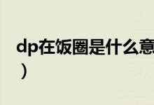dp在飯圈是什么意思（dp在飯圈是什么意思）