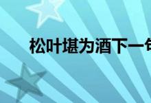 松葉堪為酒下一句是啥（松葉堪為酒）
