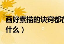 畫好素描的訣竅都在這里（畫好素描的訣竅是什么）