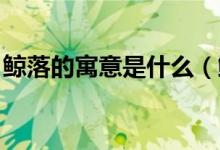 鯨落的寓意是什么（鯨落的寓意 鯨落的含義）