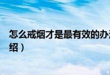 怎么戒煙才是最有效的辦法（怎么戒煙才是最有效的辦法介紹）