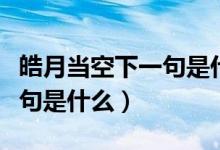 皓月當(dāng)空下一句是什么意思（皓月當(dāng)空照下一句是什么）