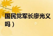 國(guó)民黨軍長(zhǎng)廖光義（國(guó)民黨廖光義是真實(shí)人物嗎）