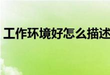 工作環(huán)境好怎么描述（工作環(huán)境好怎么描述）