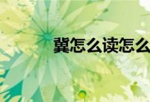 冀怎么讀怎么組詞（冀怎么讀）