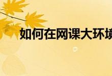 如何在網(wǎng)課大環(huán)境下保護好孩子的視力