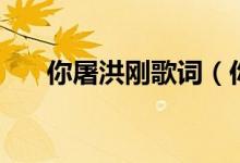 你屠洪剛歌詞(你屠洪剛歌詞是什么)