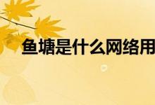 魚(yú)塘是什么網(wǎng)絡(luò)用語(yǔ)（魚(yú)塘是什么意思）
