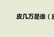 皮幾萬(wàn)是誰(shuí)（皮幾萬(wàn)是什么意思）