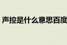 聲控是什么意思百度知道（聲控是什么意思）