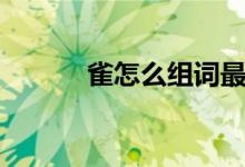 雀怎么組詞最好（雀怎么組詞）