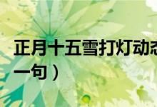 正月十五雪打燈動態(tài)圖片（正月十五雪打燈上一句）