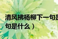 清風(fēng)拂楊柳下一句是什么梗（清風(fēng)拂楊柳下一句是什么）