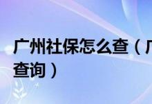廣州社保怎么查（廣州個人社保明細信息怎么查詢）