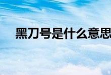 黑刀號是什么意思（黑刀號是什么意思）