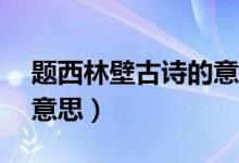 題西林壁古詩的意思20字（題西林壁古詩的意思）