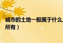 城市的土地一般屬于什么人所有（城市的土地一般屬于什么所有）