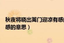 秋夜將曉出籬門迎涼有感的意思是（秋夜將曉出籬門迎涼有感的意思）