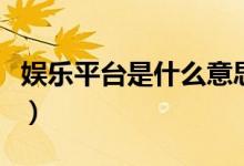 娛樂平臺(tái)是什么意思（娛播是個(gè)什么樣的平臺(tái)）