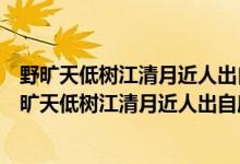 野曠天低樹(shù)江清月近人出自唐代詩(shī)人孟浩然的什么作品（野曠天低樹(shù)江清月近人出自唐代詩(shī)人孟浩然的）