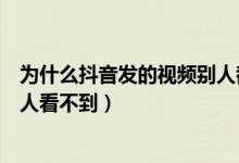 為什么抖音發(fā)的視頻別人都看不見（為什么抖音發(fā)的視頻別人看不到）