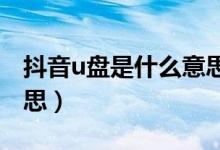 抖音u盤是什么意思（抖音里的盤她是什么意思）