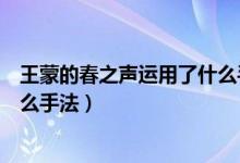 王蒙的春之聲運用了什么手法（王蒙的小說春之聲是運用什么手法）
