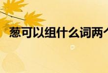 蔥可以組什么詞兩個(gè)字（蔥可以組什么詞）
