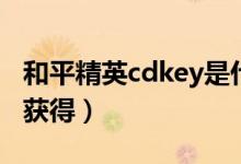和平精英cdkey是什么（和平精英cdkey怎么獲得）