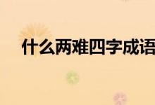 什么兩難四字成語（什么兩難四字成語）