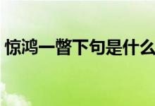 驚鴻一瞥下句是什么（驚鴻一瞥下句是什么）